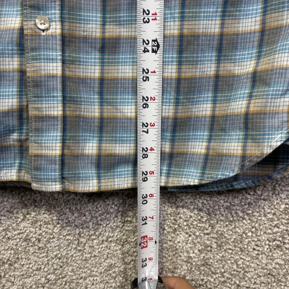 The North Face Shirt Mens Medium Blue Plaid Long Sleeve Button Up Casual Outdoor